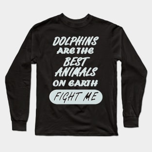 dolphins diving swimming sea mammal Long Sleeve T-Shirt